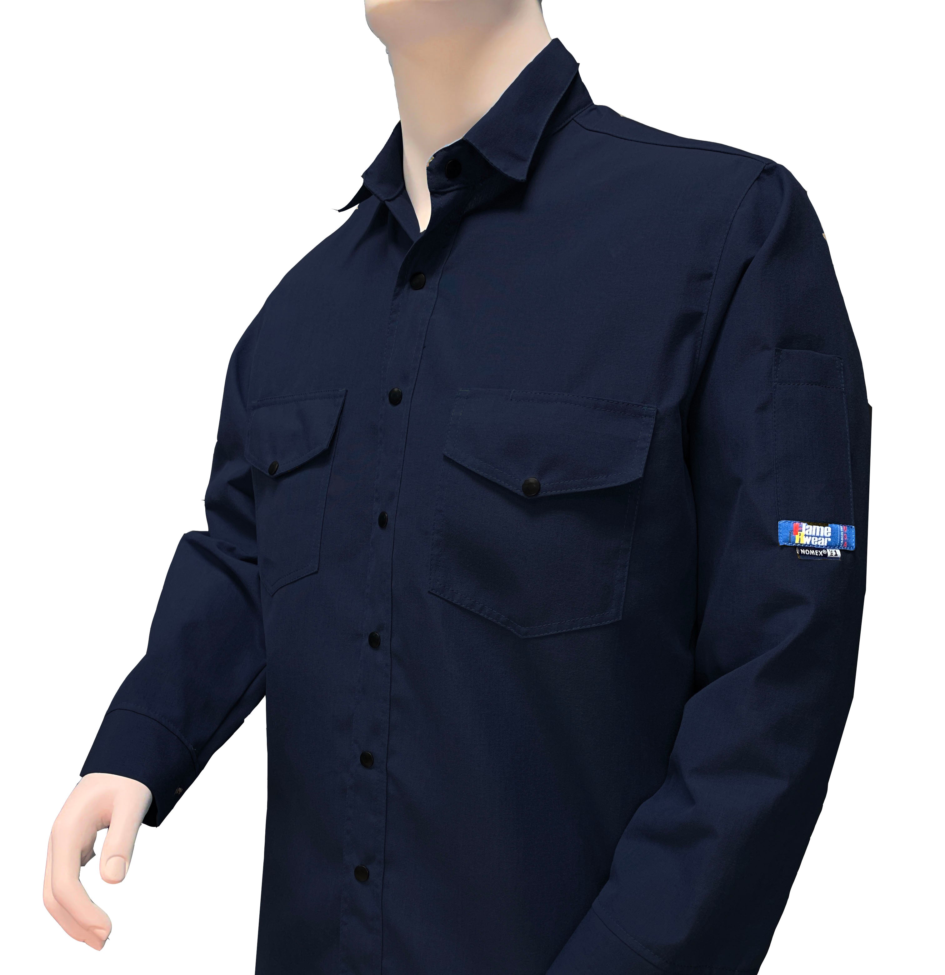 FlameRwear, FR Work Shirt Deluxe, fwSN4, Nomex 4.5 oz, Cat1, Navy