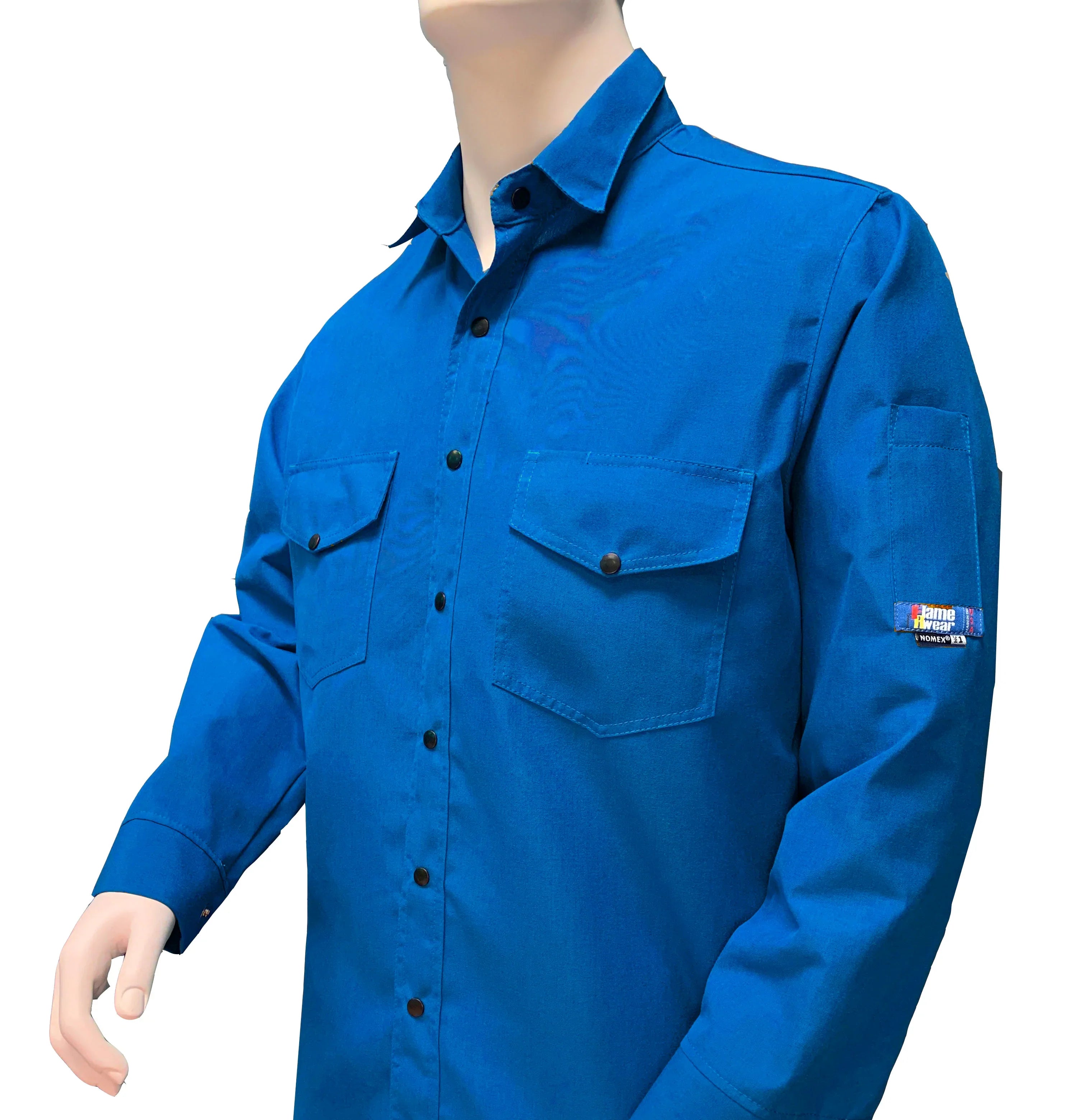FlameRwear, Men's FR Work Shirt Deluxe, fwSN4, Nomex 4.5 oz, Cat1, Royal Blue