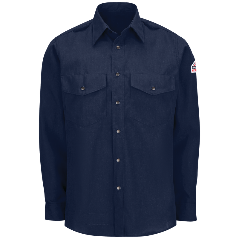 Bulwark, Men's Lightweight Nomex FR Snap-Front Shirt, SNS2, Nomex 4.5oz, Cat1, Navy, Royal Blue, Tan