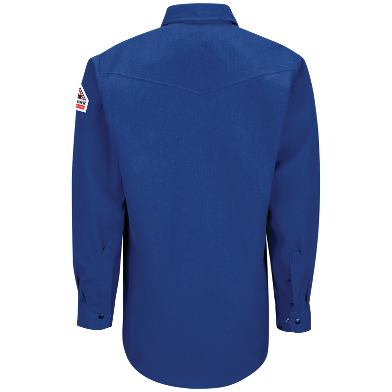 Bulwark, Men's Lightweight Nomex FR Snap-Front Shirt, SNS2, Nomex 4.5oz, Cat1, Navy, Royal Blue, Tan