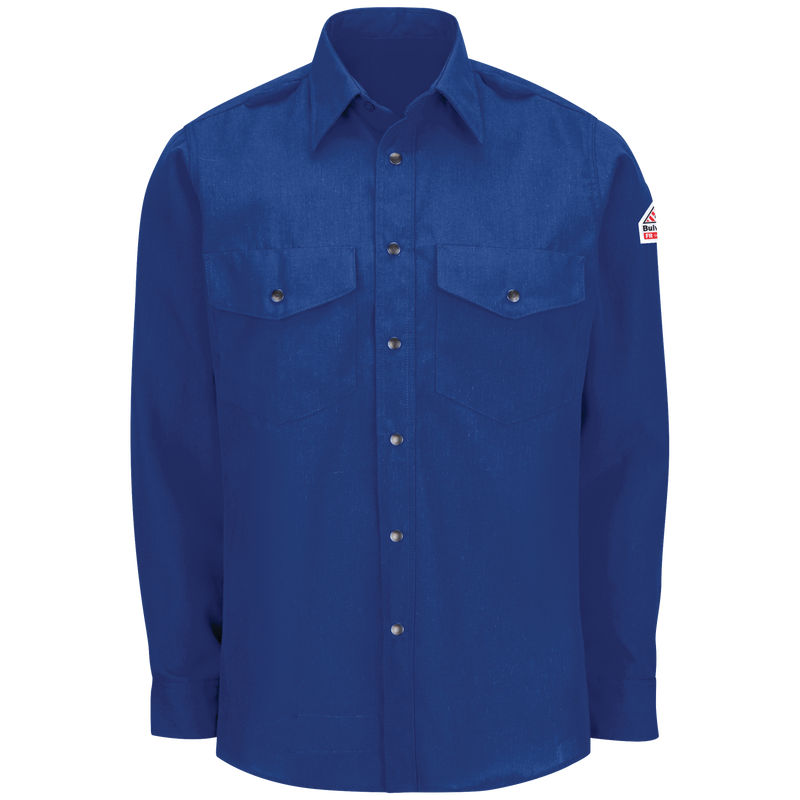 Bulwark, Men's Lightweight Nomex FR Snap-Front Shirt, SNS2, Nomex 4.5oz, Cat1, Navy, Royal Blue, Tan