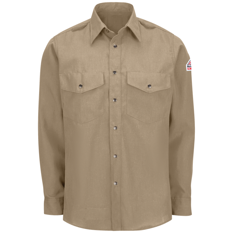 Bulwark, Men's Lightweight Nomex FR Snap-Front Shirt, SNS2, Nomex 4.5oz, Cat1, Navy, Royal Blue, Tan