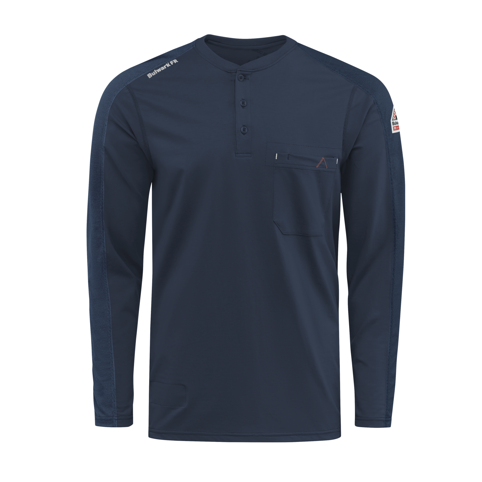 Bulwark Men's Navy Flex Knit Henley #STL2