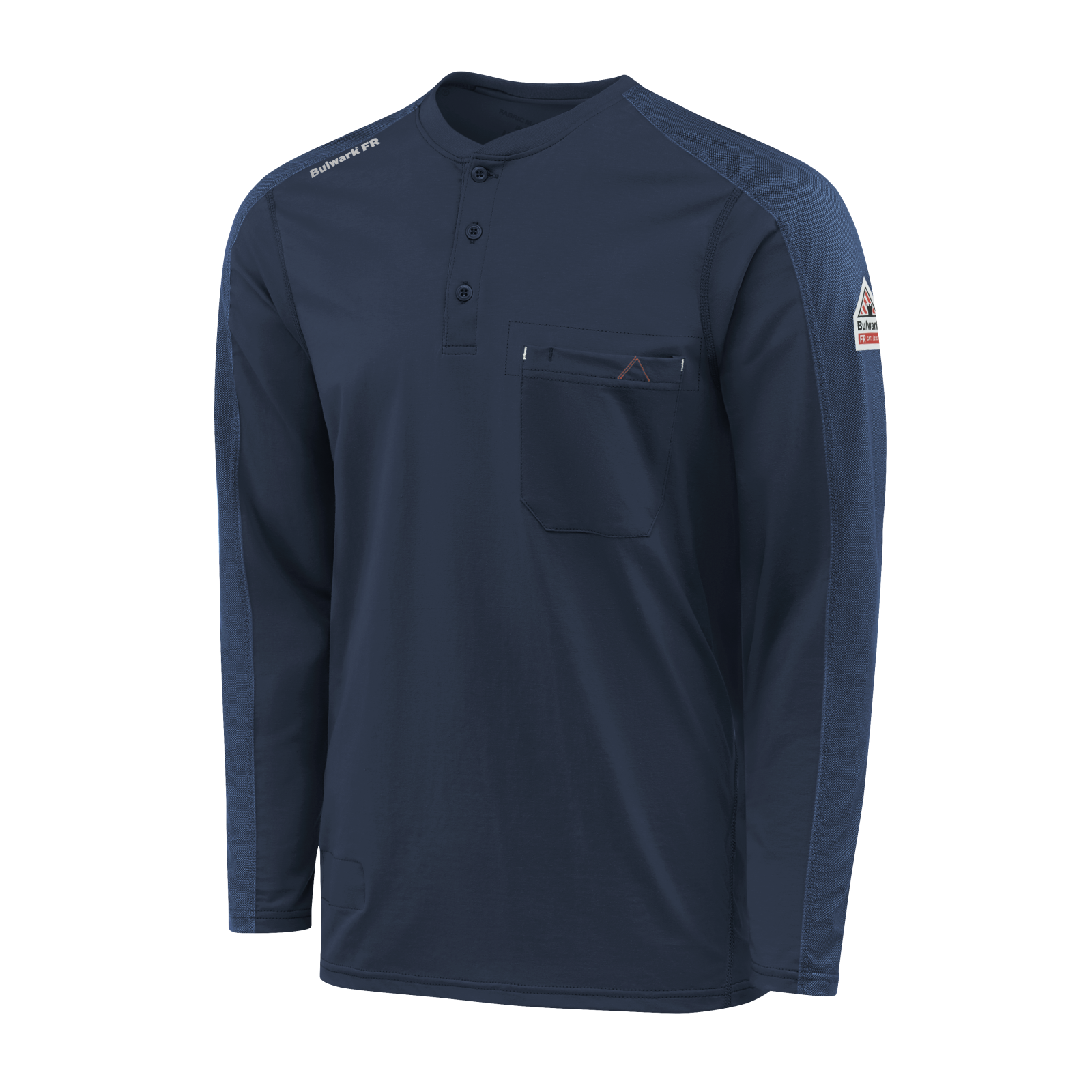 Bulwark Men's Navy Flex Knit Henley #STL2